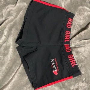 Black and red shorts